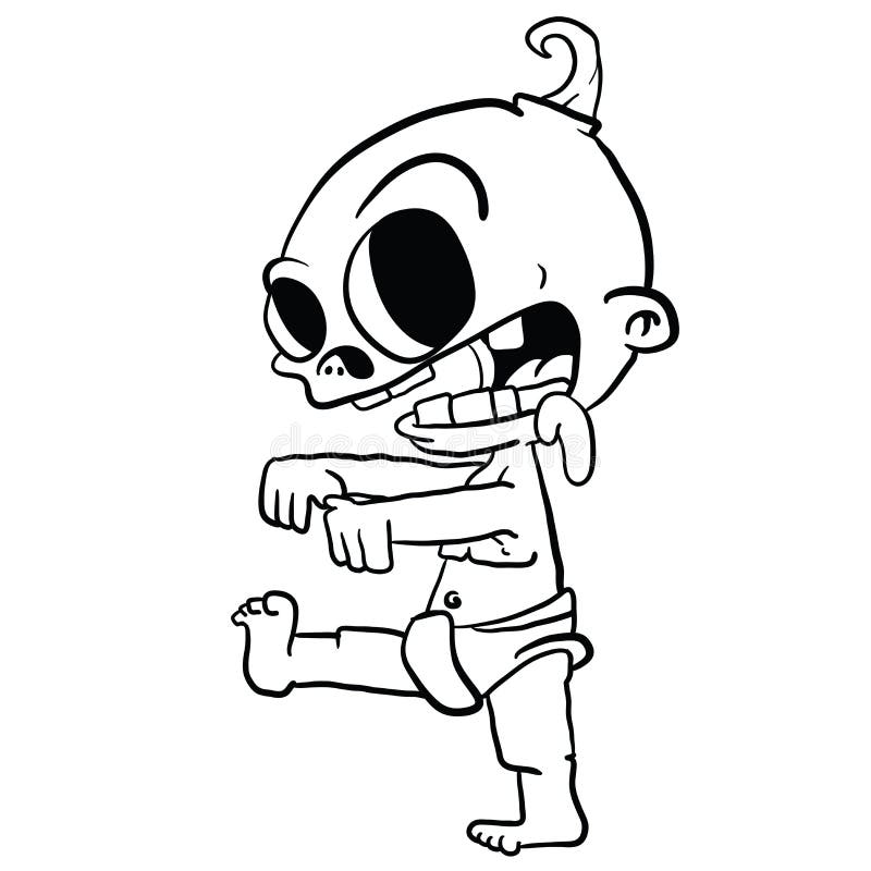 Cartoon zombie baby stock vector. Illustration of dangling 33625374