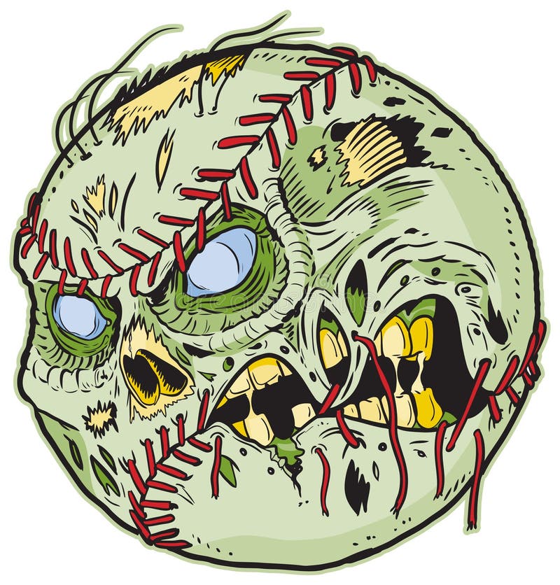 Zombie Baseball Vector Cartoon Stock Vector Illustration of isolated