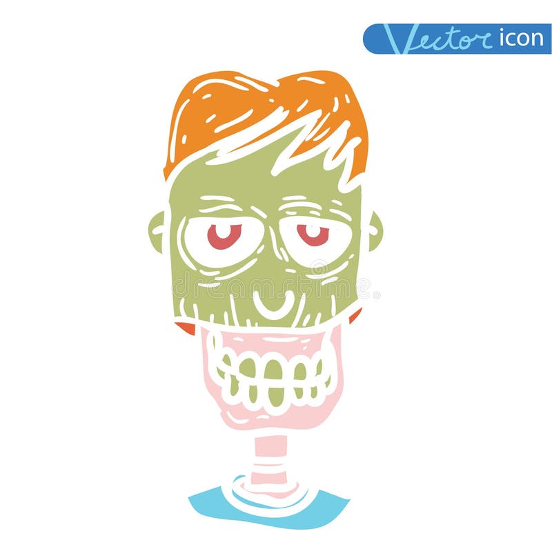 Zombie Cartoon Character, Vector Illustration Stock Vector