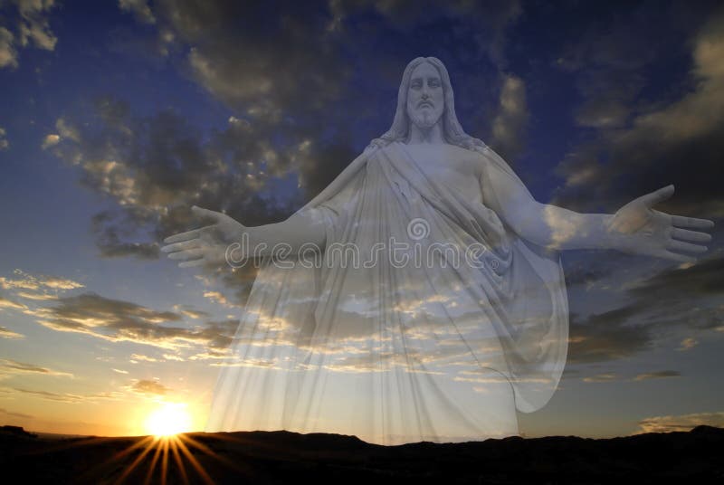 Zon die met Jesus plaatst royalty-vrije stock afbeeldingen Zon die met Jesus plaatst royalty-vrije stock afbeeldingen