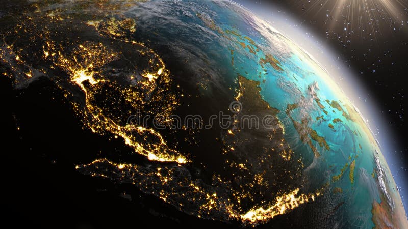 Zona de Asia sudoriental de la tierra del planeta usando la NASA de las imágenes de satélite foto de archivo libre de regalías Zona de Asia sudoriental de la tierra del planeta usando la NASA de las imágenes de satélite foto de archivo libre de regalías