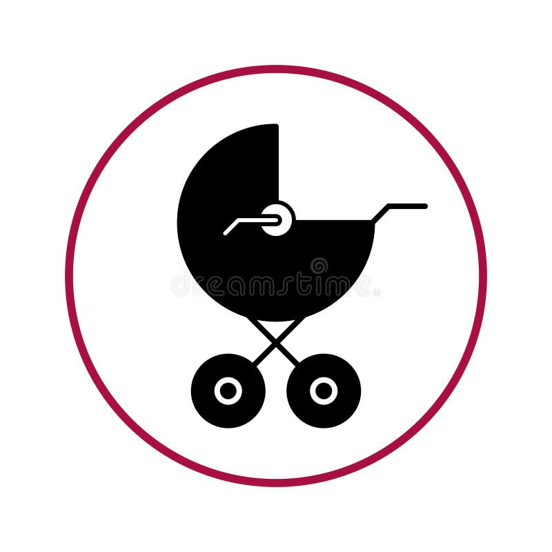 Zone baby carriage circle black vector illustration