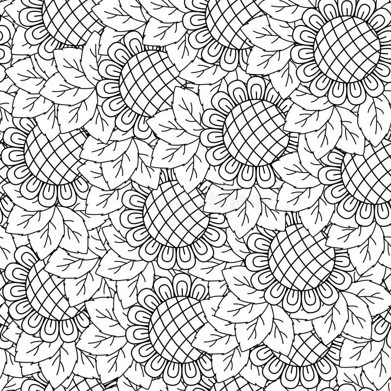 Zonnebloemen naadloze achtergrond vector illustratie Zonnebloemen naadloze achtergrond vector illustratie