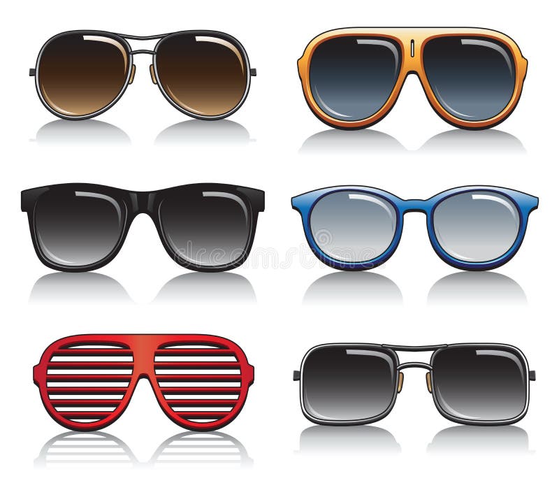 Vectorset Zonnebrillen stock illustratie
