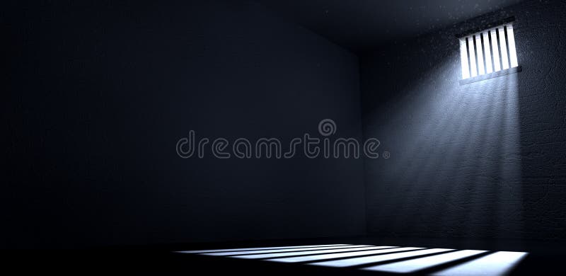 Zonneschijn die in het Venster van de Gevangeniscel glanzen vector illustratie Zonneschijn die in het Venster van de Gevangeniscel glanzen vector illustratie