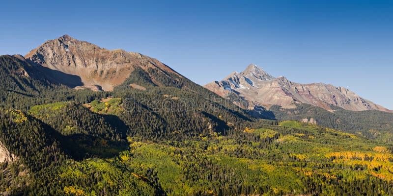 Zonneschijnberg en Wilson Peak - Colorado Rocky Mountain Autu royalty-vrije stock afbeelding Zonneschijnberg en Wilson Peak - Colorado Rocky Mountain Autu royalty-vrije stock afbeelding