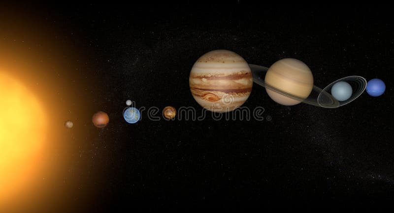 Zonnestelsel en planeten stock illustratie Zonnestelsel en planeten stock illustratie