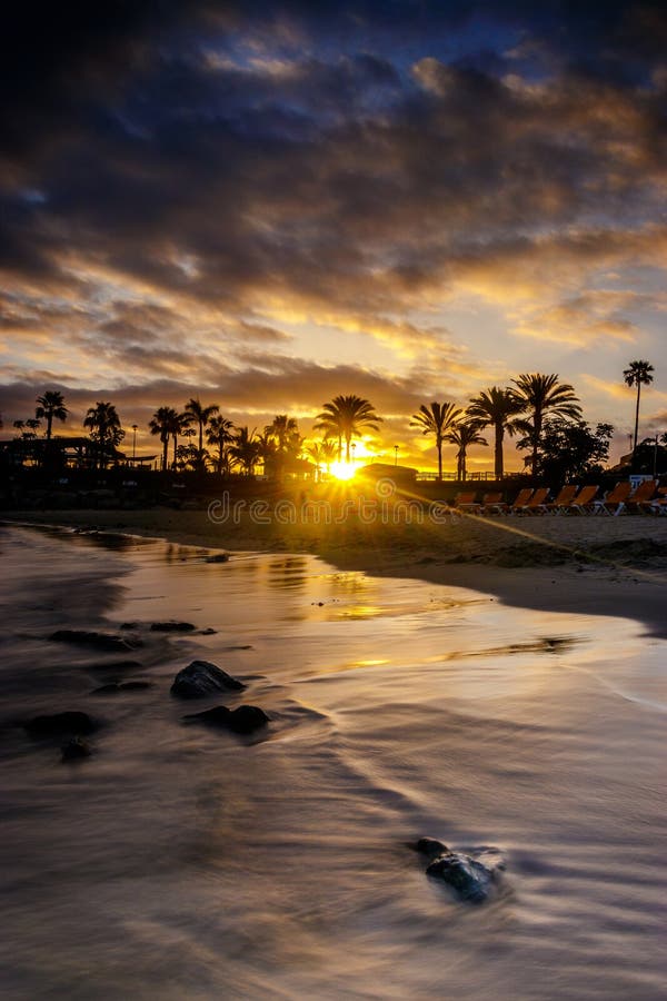 Zonsondergang in Gran Canaria stock afbeeldingen Zonsondergang in Gran Canaria stock afbeeldingen