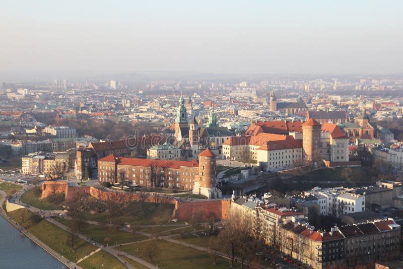 Zonsondergang op Krakau royalty-vrije stock fotografie Zonsondergang op Krakau royalty-vrije stock fotografie