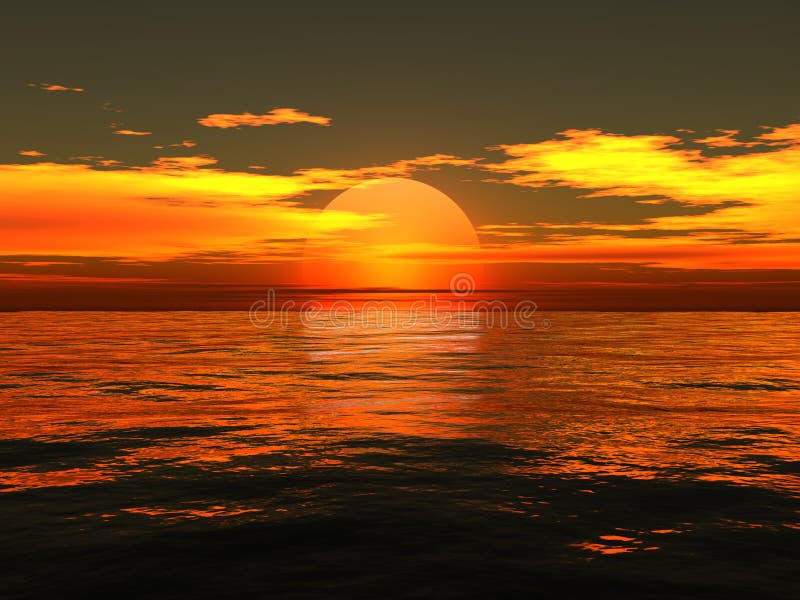 Zonsopgang op overzees royalty-vrije illustratie Zonsopgang op overzees royalty-vrije illustratie