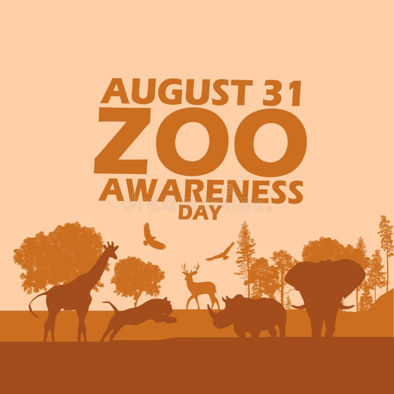Zoo Awareness Day on August 31 Stock Vector - Illustration of giraffe