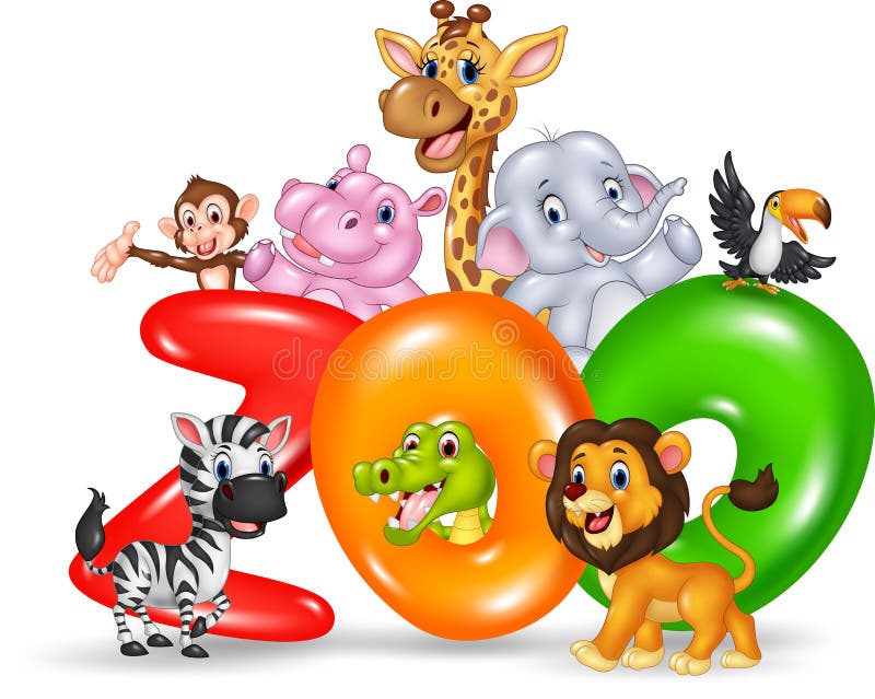 Zoo de Word avec l'animal sauvage Afrique de bande dessinée illustration de vecteur Zoo de Word avec l'animal sauvage Afrique de bande dessinée illustration de vecteur