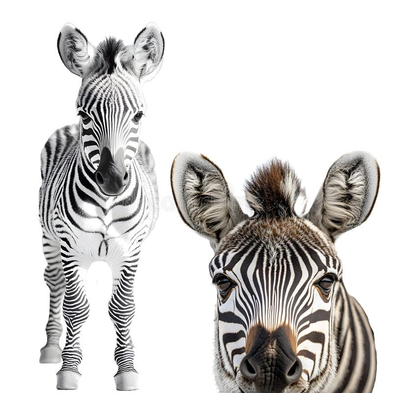 Zoo pojedyncza zebra burchell izolowana na białym tle royalty ilustracja
