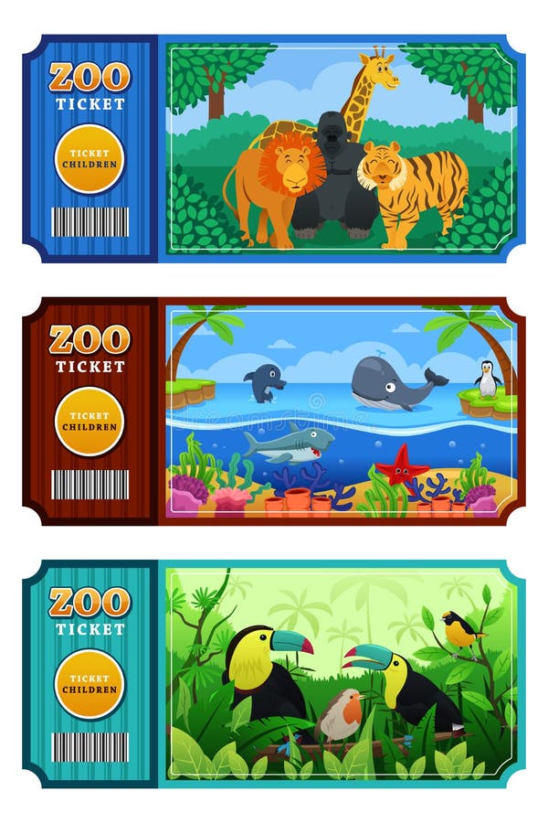 10th Anniversary Ticket Design Template for Zoo Stock Vector