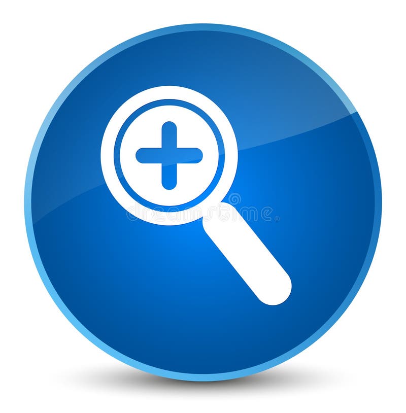 Zoom in Icon Elegant Blue Round Button Stock Illustration