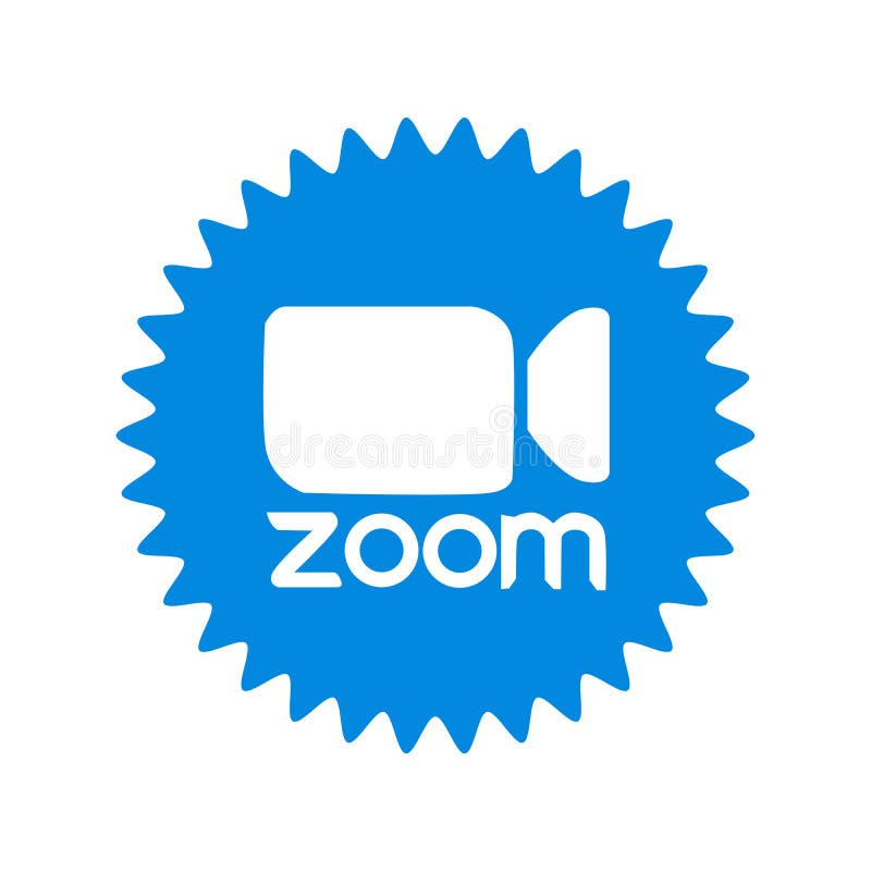 Zoom Logo Video Conference Application. Blue Camera Icon. Zoom App Logo