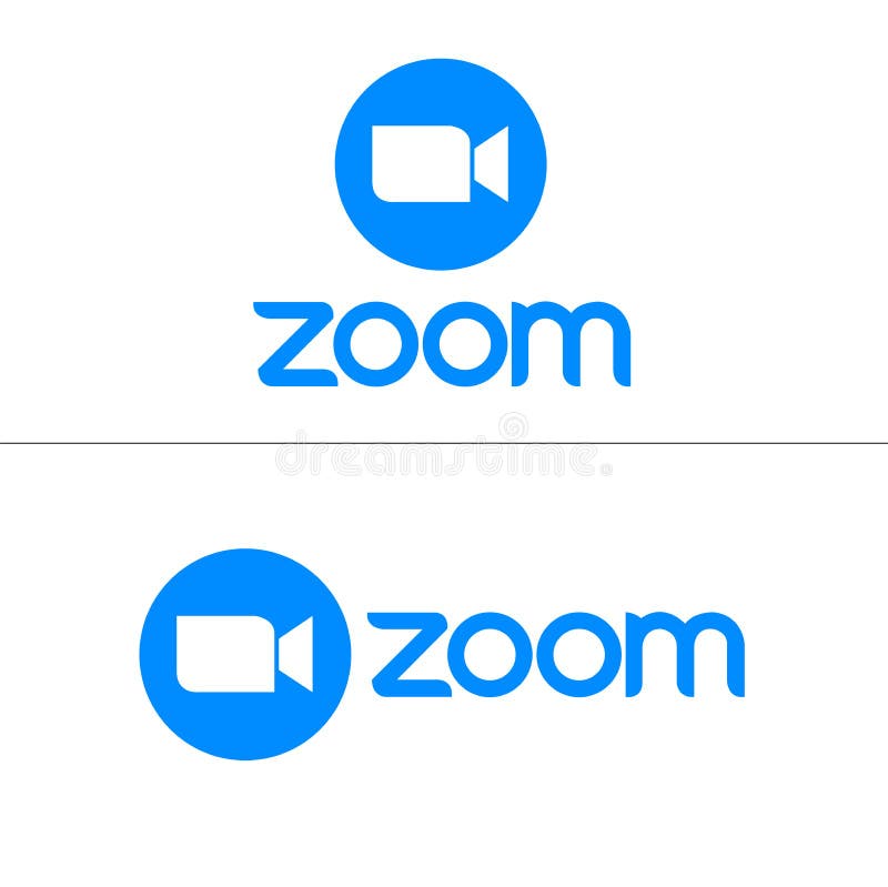 Zoom logotyp zoom ikon online-videomotopvesikon för videomotationsvektor royaltyfri illustrationer