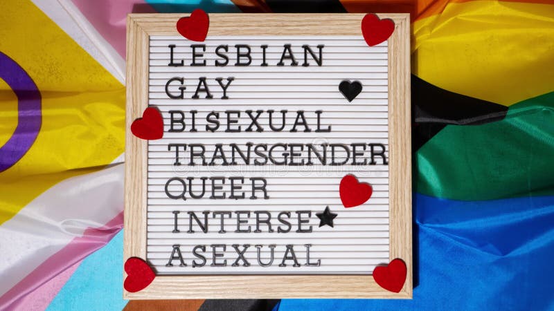 Zoom in out lgbtqia descripción marco en la bandera lgbtqia arcoiris hecha de material seda. bisexual gay lesbiana
