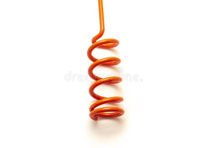 Zoom in Part of Red Powdered Coated Steel Finish Spiral Rod Pole Holder  Bank Fishing Gear Isolated on White Stock Photo - Image of metal,  background: 231141122