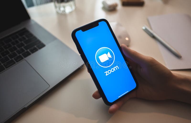 Zoom Video Conference App Logo On The Smartphone Screen ...