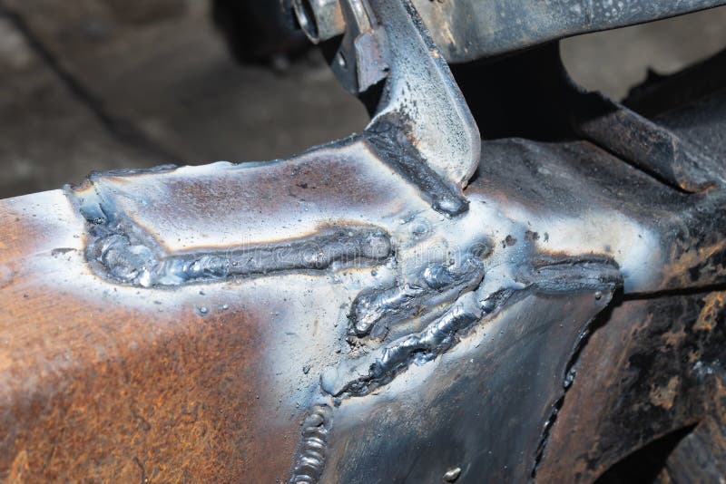 Zoom View of Weld Car Chassis Repair Stock Photo Image of crack