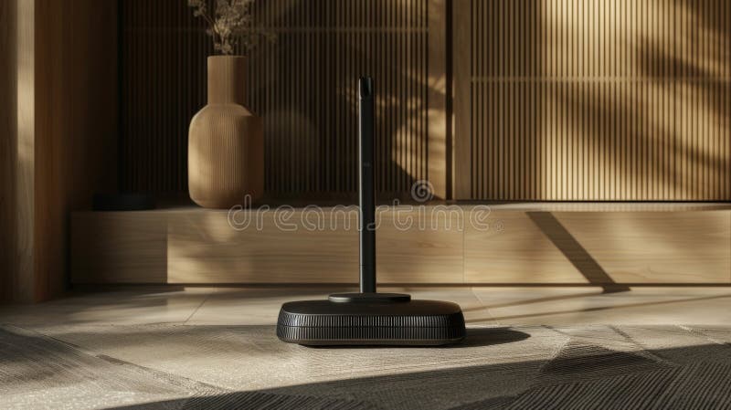 A zoomedin view of the brooms sleek and modern design adding a touch of style to any cleaning routine stock photos