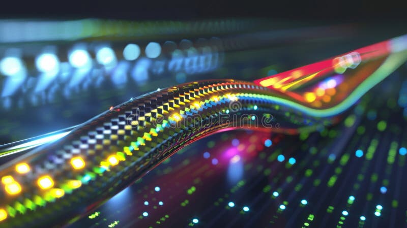 A zoomedin view of a highspeed data cable with graphenebased insulation emphasizing the materials ability to improve royalty free stock photo