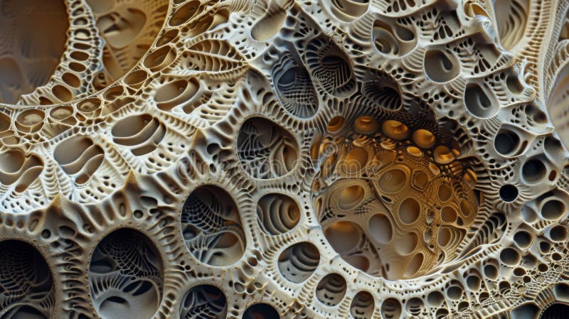 A zoomedin view of a single diatom shell showcasing the intricate and detailed architecture of its surface with royalty free stock photography