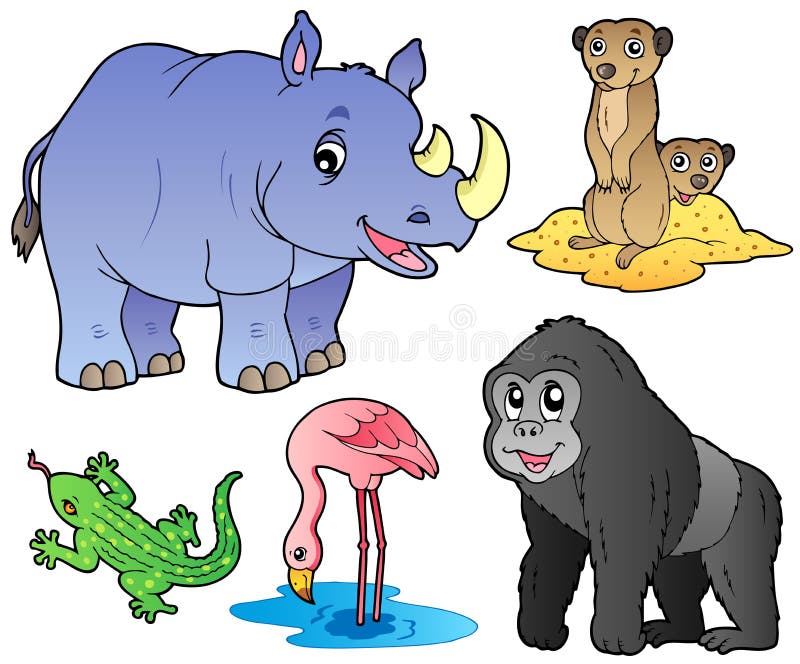 Zootiere stellten 1 ein stock abbildung Zootiere stellten 1 ein stock abbildung