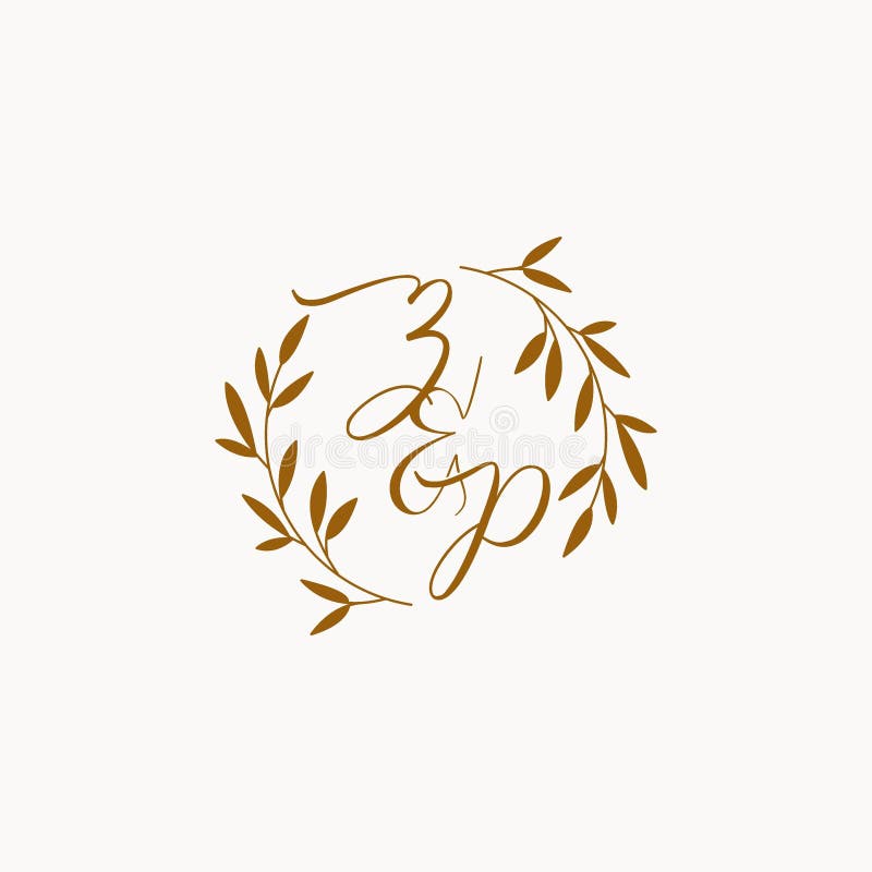 ZP initial wedding monogram logo vector illustration
