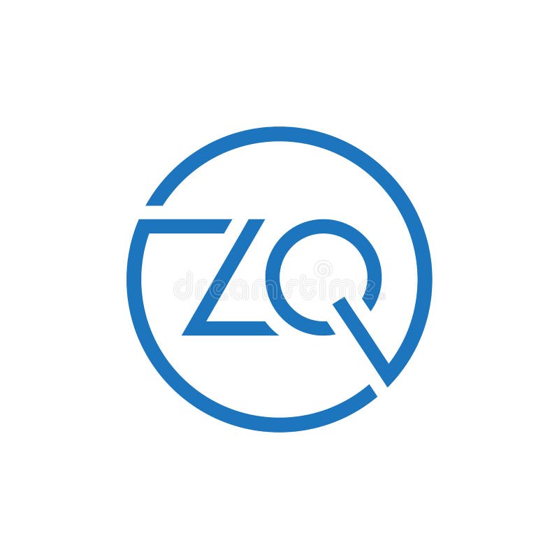 Zq Logo Design Vector Template Initial Circle Letter Zq Vector