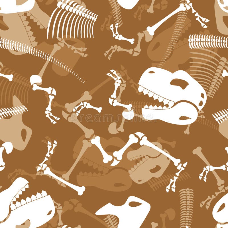 Zredukowanego dinosaura bezszwowy wzór Dino kości ornament Tyranno ilustracja wektor Zredukowanego dinosaura bezszwowy wzór Dino kości ornament Tyranno ilustracja wektor