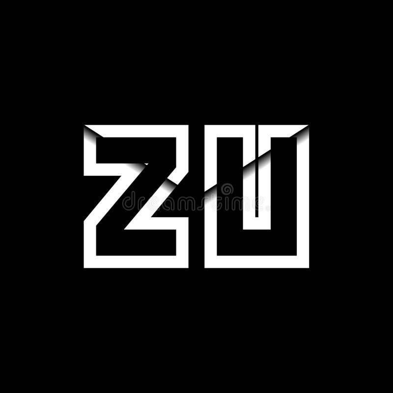 ZU Monogram Envelope Shape Style stock illustration