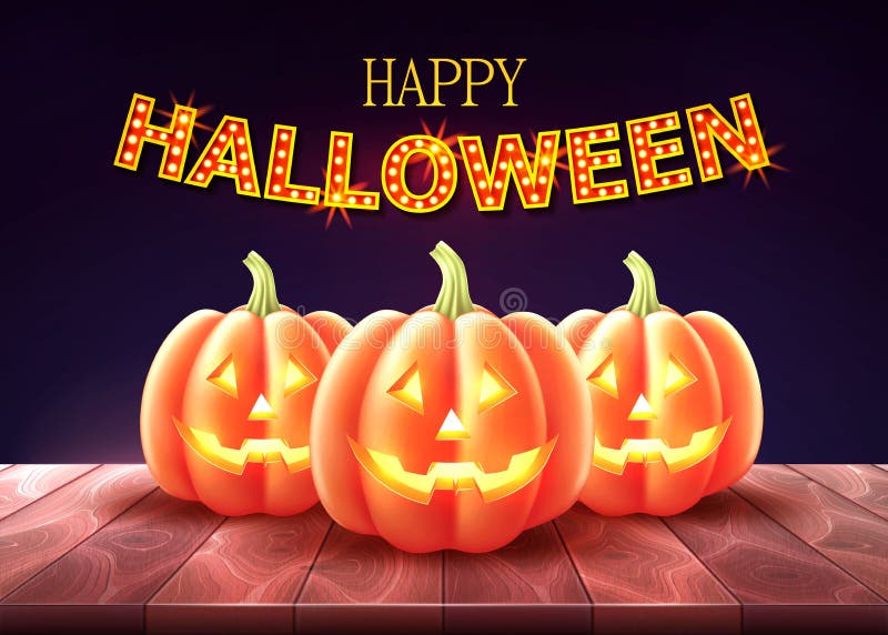 Zucca felice delle lanterne della presa del manifesto di Halloween di vettore illustrazione di stock Zucca felice delle lanterne della presa del manifesto di Halloween di vettore illustrazione di stock