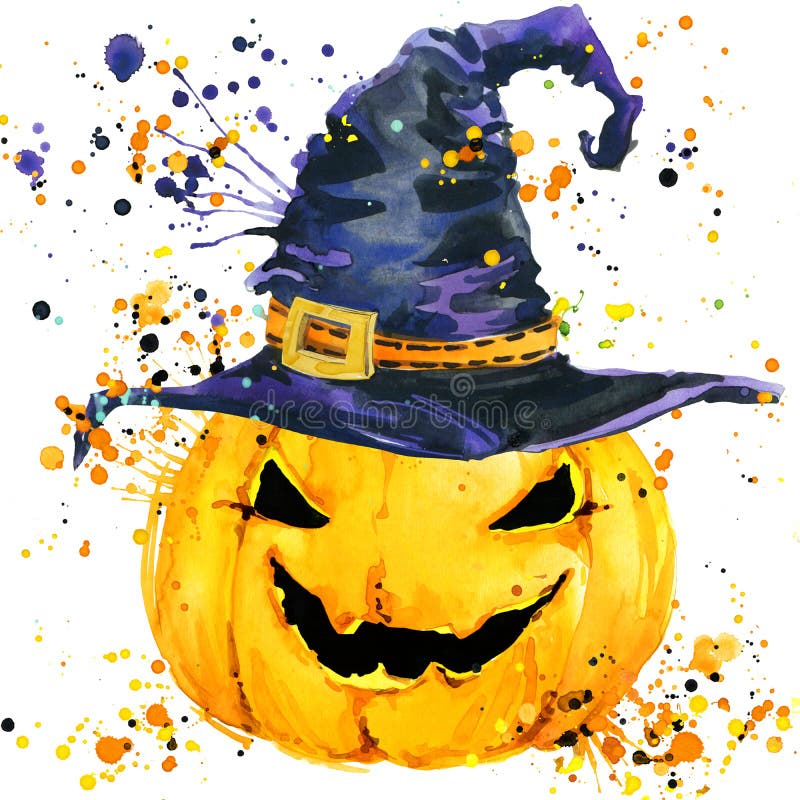 Zucca intagliata di Halloween Fondo dell'illustrazione dell'acquerello per la festa Halloween illustrazione vettoriale Zucca intagliata di Halloween Fondo dell'illustrazione dell'acquerello per la festa Halloween illustrazione vettoriale
