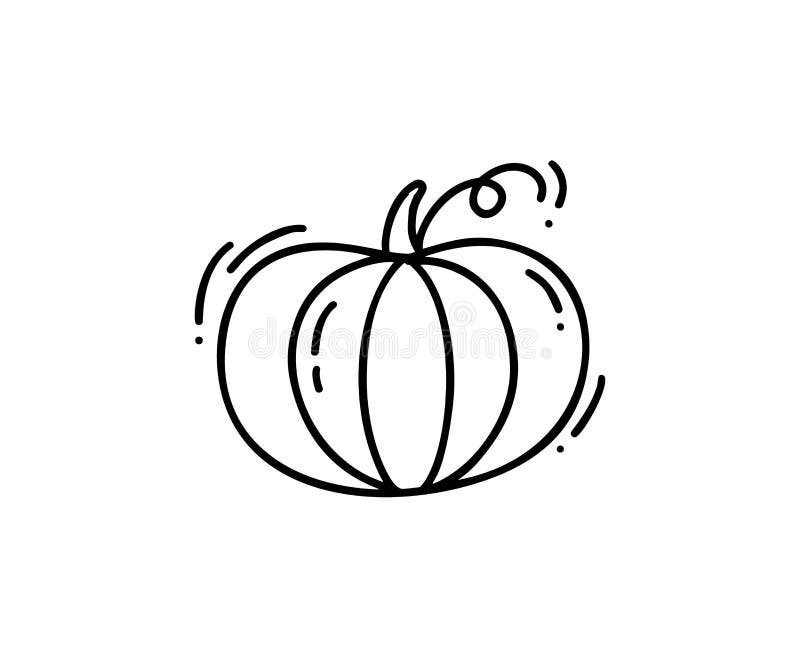Zucca isolata di contorno di monoline su fondo bianco Scarabocchio disegnato a mano di vettore Illustrazione del disegno di schiz royalty illustrazione gratis Zucca isolata di contorno di monoline su fondo bianco Scarabocchio disegnato a mano di vettore Illustrazione del disegno di schiz royalty illustrazione gratis