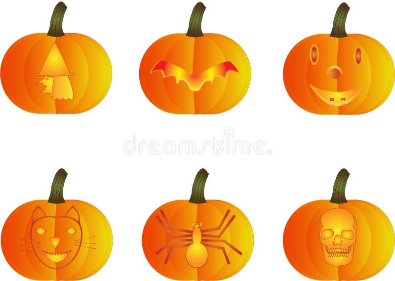 Zucche di Halloween illustrazione vettoriale Zucche di Halloween illustrazione vettoriale