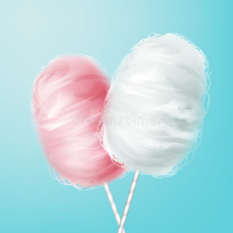Zucchero filato rosa e bianco illustrazione vettoriale