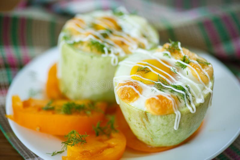 Zucchini Baked with Egg and Cheese Stock Image Image of healthy