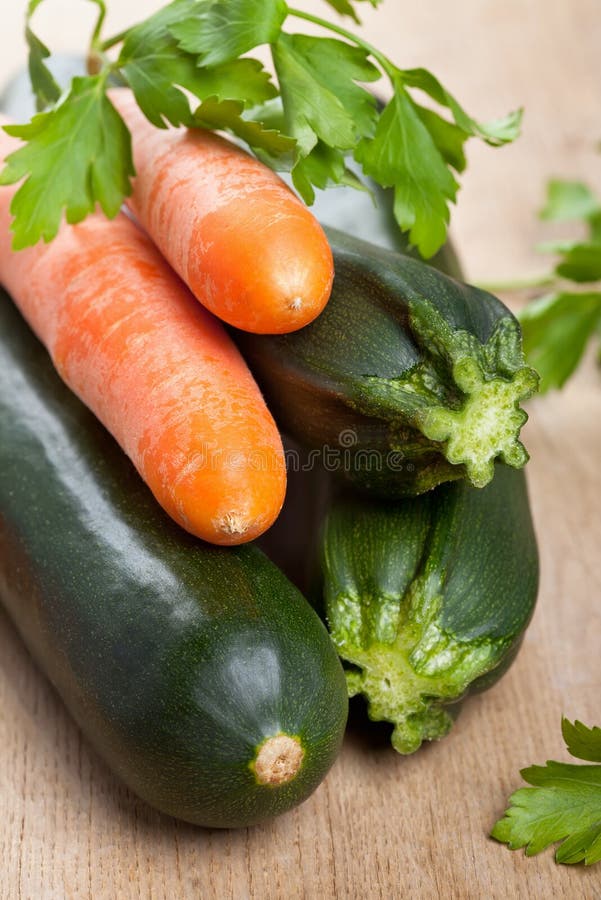 Zucchini and Carrots on a Board Stock Image Image of cuisine, garnish
