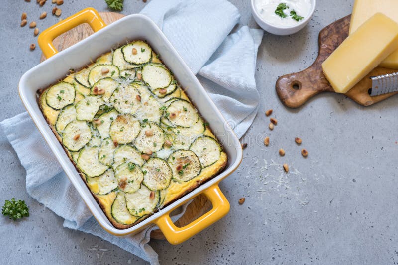 Zucchini Casserole with Cheese Stock Image - Image of dinner, quiche ...