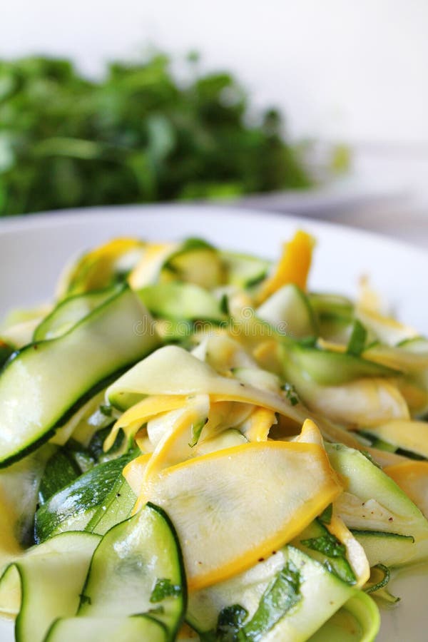 Zucchini or courgette summer fresh salad