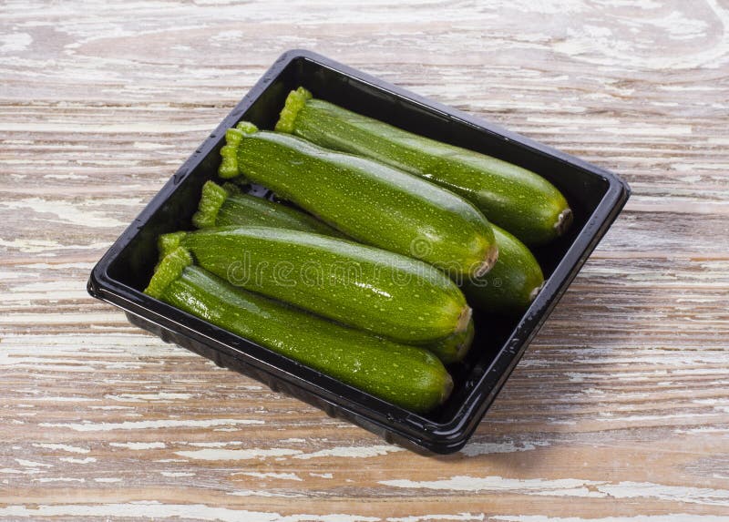 Zucchini Group of Vegetables in Plastic Container Stock Image Image