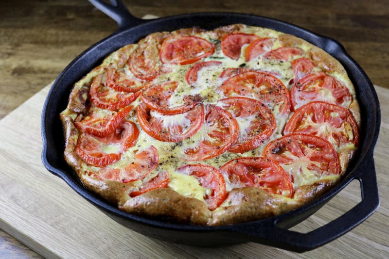 Zucchini, Tomato & Parmesan Cheese Frittata Stock Photo Image of