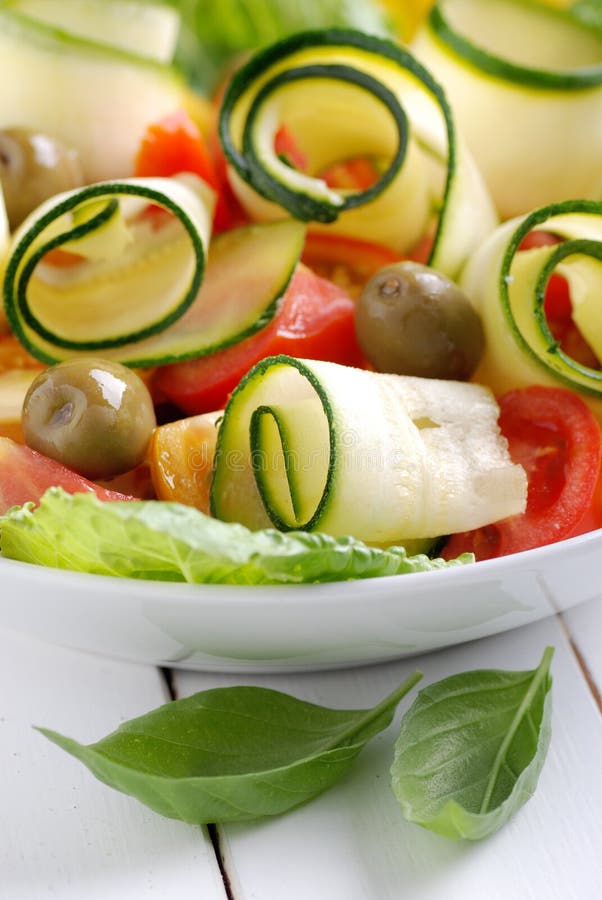 Zucchini and tomato salad stock photo. Image of delicious - 33065050