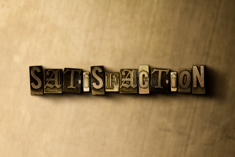 ZUFRIEDENHEIT - Nahaufnahme des grungy Weinlese gesetzten Wortes auf Metallhintergrund stock abbildung ZUFRIEDENHEIT - Nahaufnahme des grungy Weinlese gesetzten Wortes auf Metallhintergrund stock abbildung