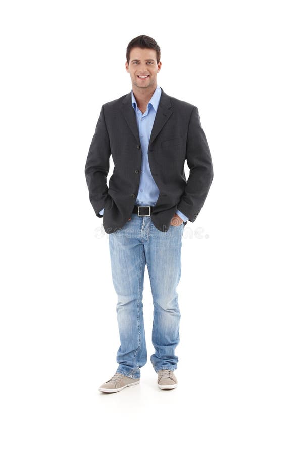 Zufälliges Porträt des jungen Geschäftsmannes stockbild