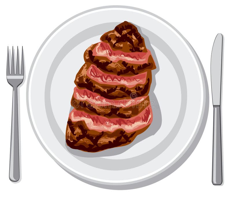 Zugebereitetes Rindfleischsteak vektor abbildung