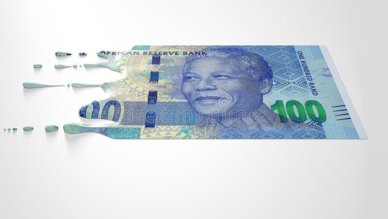 Zuidafrikaans Rand Melting Dripping Banknote