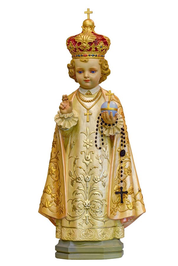 Zuigeling geïsoleerde Jesus van het standbeeld van Praag